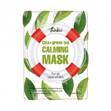 Маска тканевая с центеллой азиатской и зеленым чаем Cica + Green Tea Calming Mask (Thinkco)