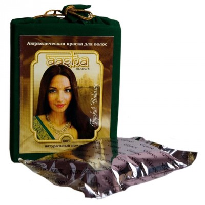 Аюрведическая краска для волос "Горький шоколад", 100г (Aasha)