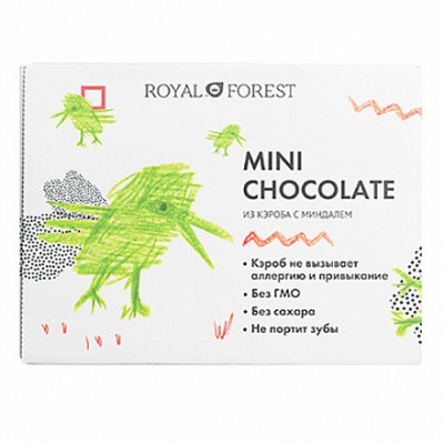 Шоколад Royal Forest Mini Chocolate из кэроба с миндалем, 30 гр.