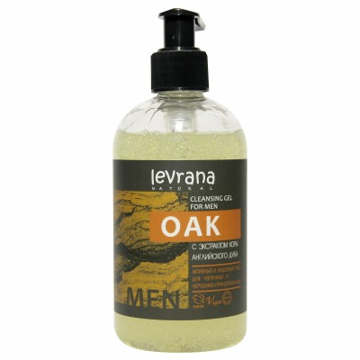 Гель для умывания мужской Oak с экстрактом коры Дуба, 300 мл (Levrana)