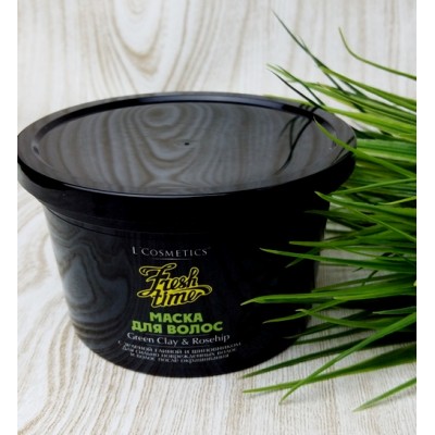 Маска  Fresh Time для волос "Витаминизированная" для сильно поврежденных волос с зеленой глиной и шиповником, 250 мл (L’Cosmetics)