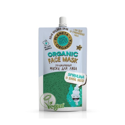 Увлажняющая маска для лица Spirulina & chia seeds Planeta Organica, 100 мл