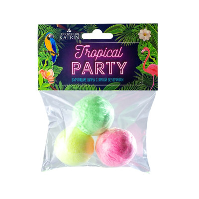 Набор бурлящих шаров для ванны Laboratory Katrin Tropical Party 3шт*40г