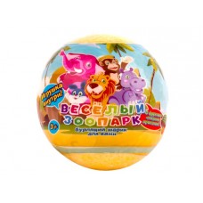 Бурлящий шар для ванны Веселый Зоопарк с игрушкой внутри, 140 г (L'Cosmetics)