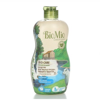 Экологичное средство для мытья посуды, овощей и фруктов Bio Mio без запаха, 450 мл