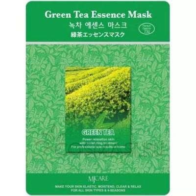 Маска тканевая с зеленым чаем Green Tea Essence Mask (MJ Care) Корея