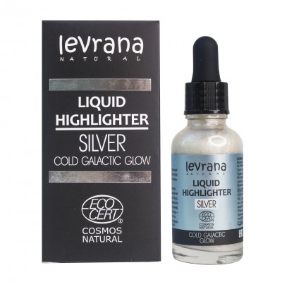 Хайлайтер жидкий "Сold galactic glow" Silver, серебряный Levrana